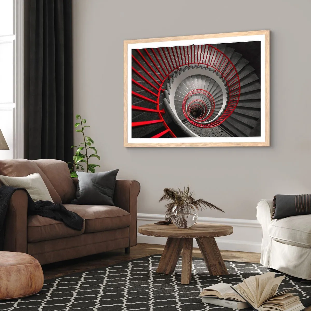Affisch i ram av ljusek - Arkitektoniska spel - 100x70 cm