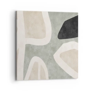 Canvastavla - Bild på duk - Komposition med svart motiv - 70x70 cm