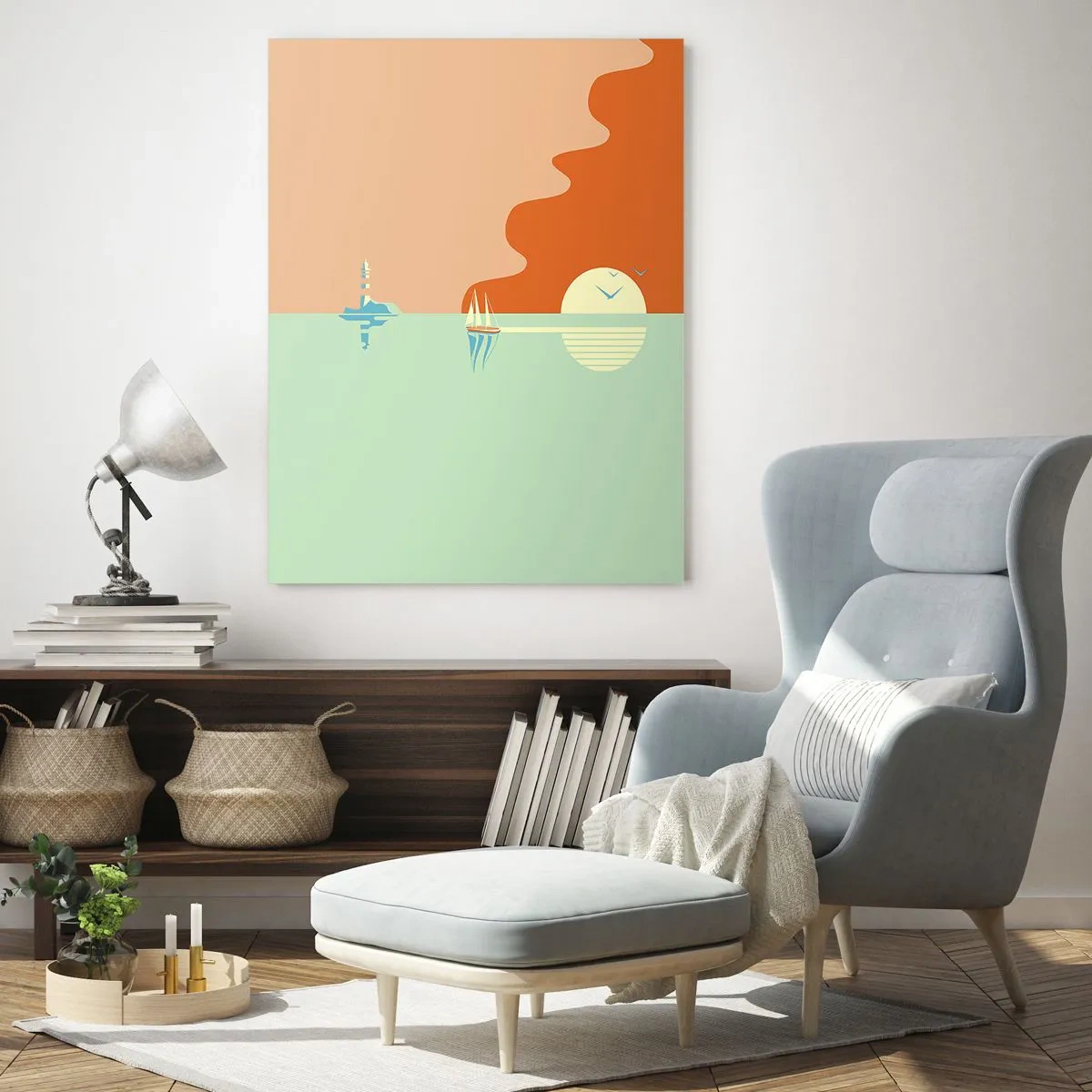 Glastavla - Bild på glas - Perfekt havslandskap - 50x70 cm