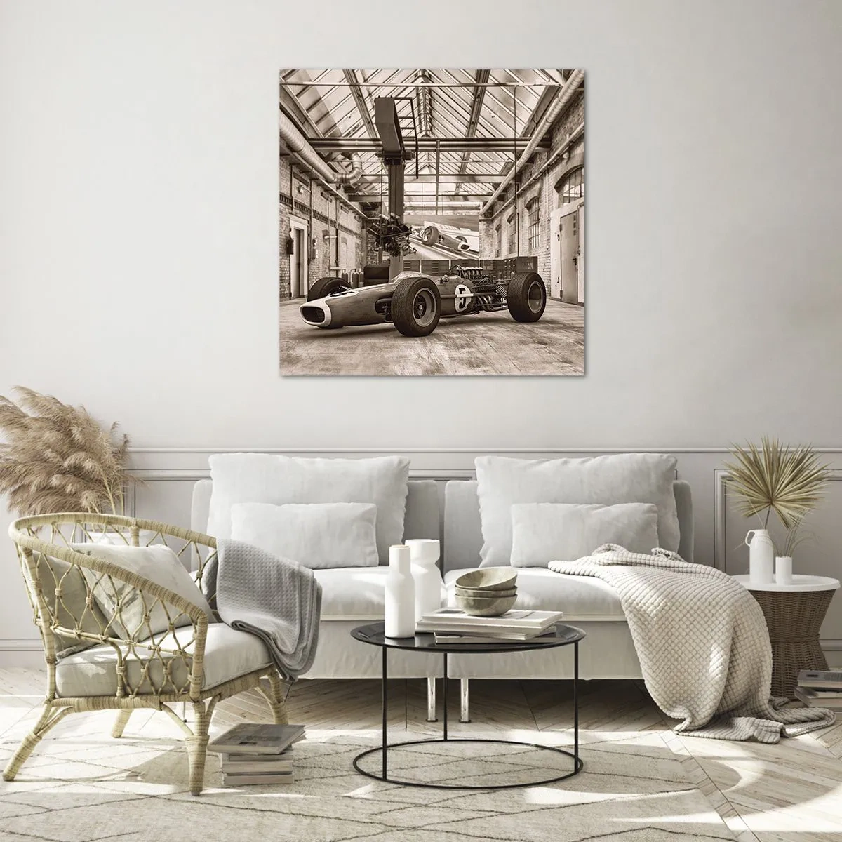 Glastavla - Bild på glas - Segrarens vila - 70x70 cm