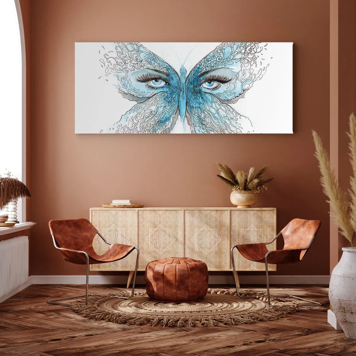 Canvastavla - Bild på duk - Fjärilögon - 160x50 cm