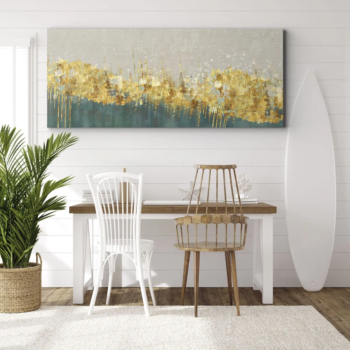 Canvastavla - Bild på duk - Den gyllene gränsen - 100x40 cm