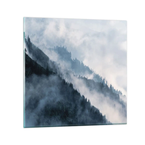 Glastavla - Bild på glas - Fjällens mystik - 30x30 cm