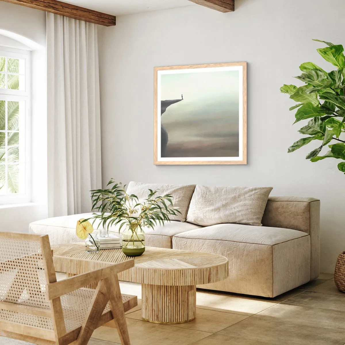 Affisch i ram av ljusek - Uppåt, naturligtvis! - 60x60 cm