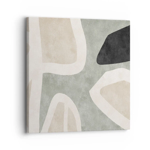 Canvastavla - Bild på duk - Komposition med svart motiv - 30x30 cm