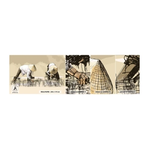 Provbit av självhäftande fototapet Deluxe Sticker - Lyckad skörd - Asien, Risplantage, Risfält - 100x30 cm