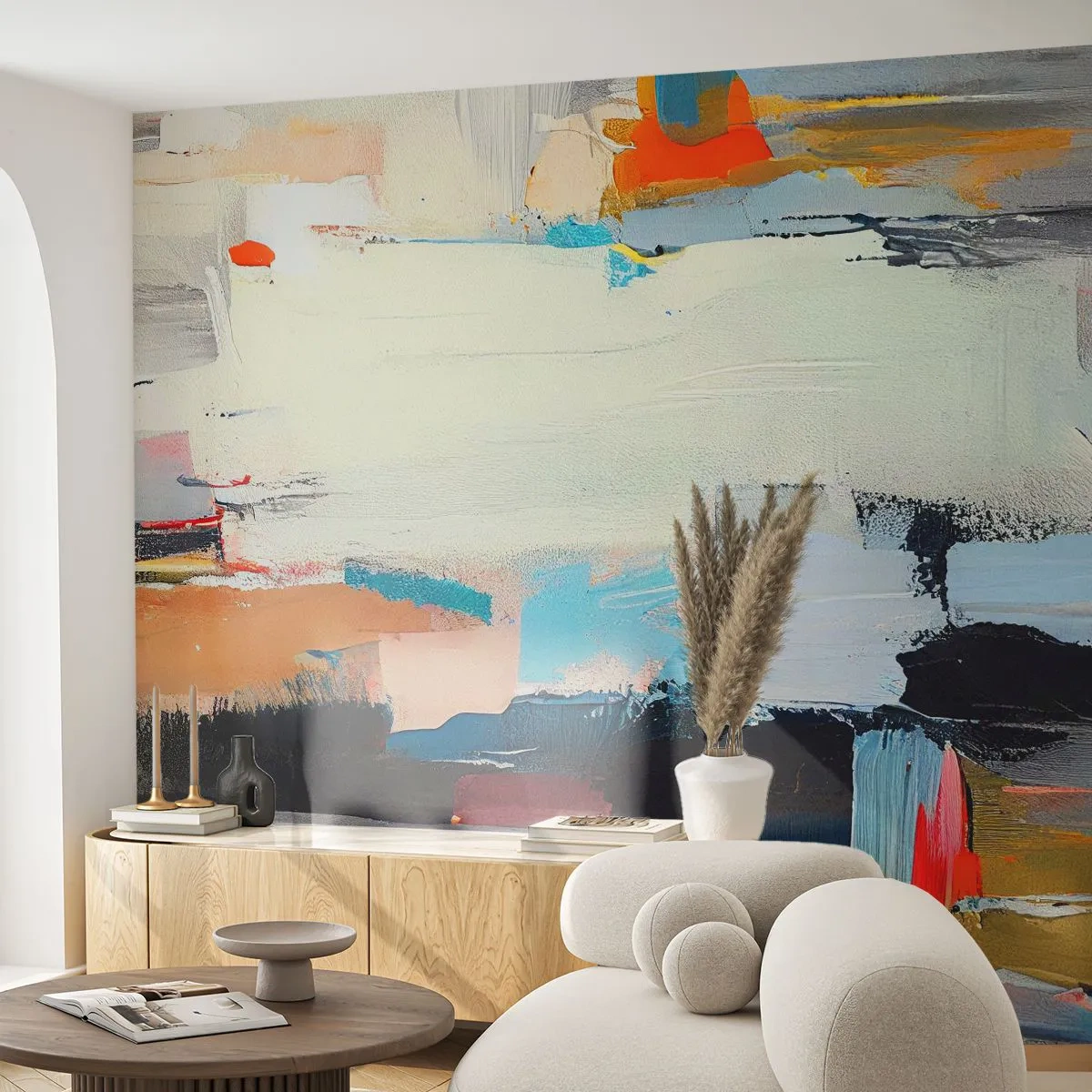 Fototapet Premium Canvas - Finns det någon metod? - Modern, Färger, Minimalistisk - 250x175 cm