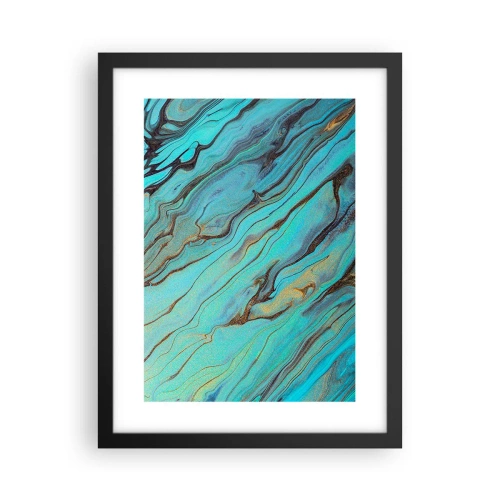 Affisch i svart ram - Turkost tidvatten - 30x40 cm