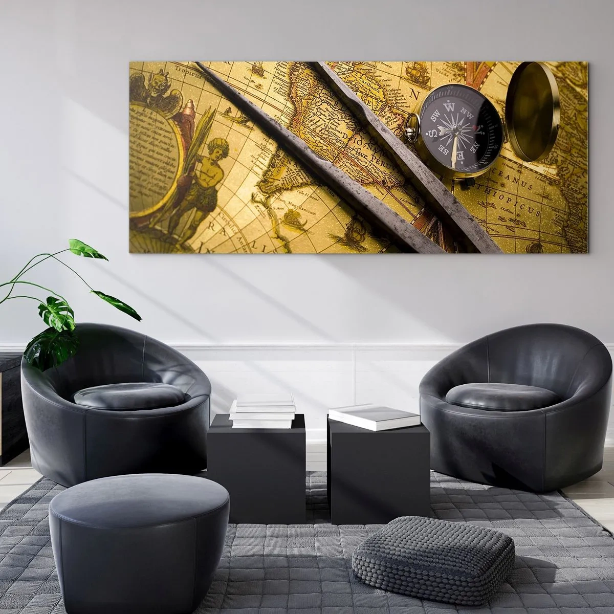 Glastavla - Bild på glas - Var är skatterna? - 100x40 cm