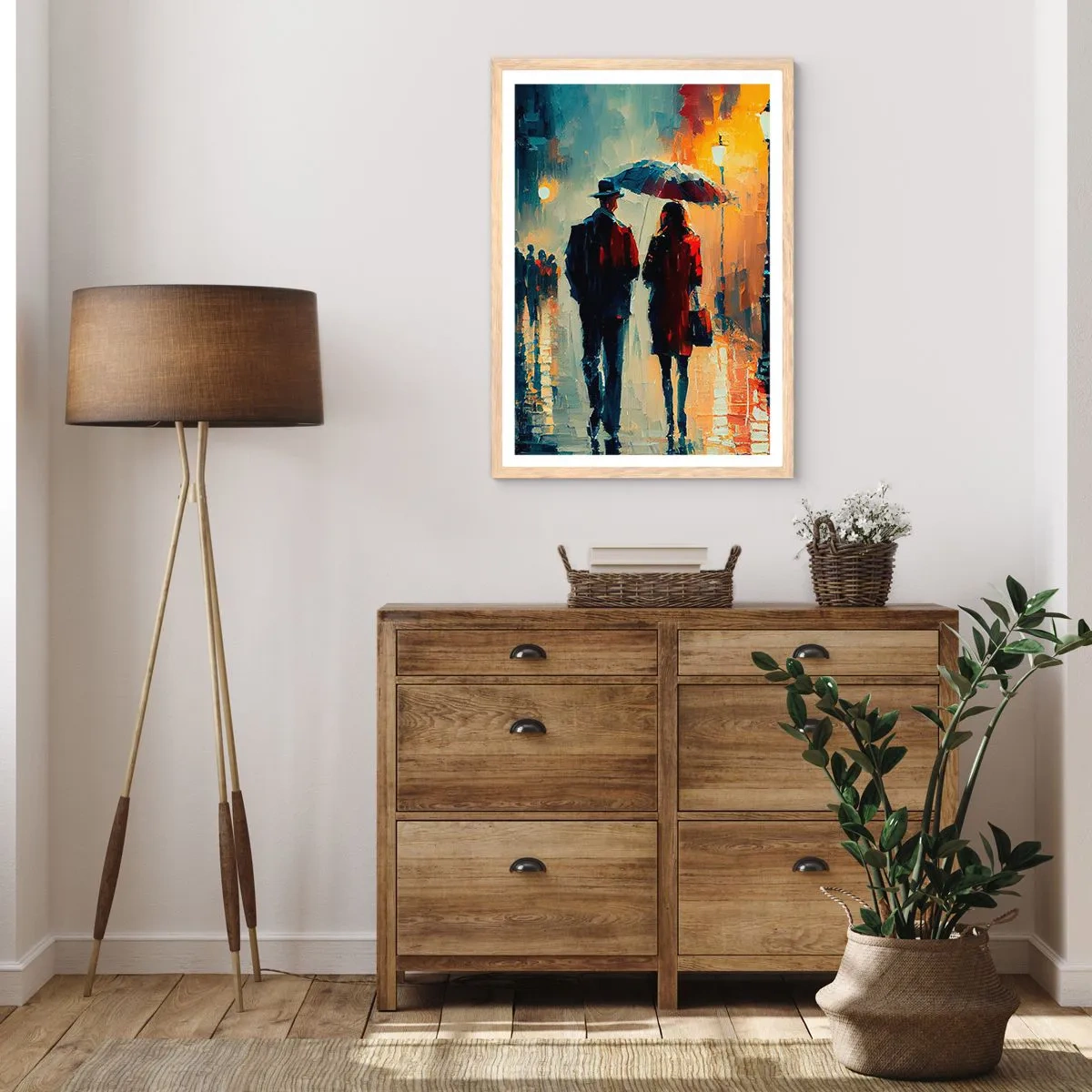 Affisch i ram av ljusek - Kärlekshistoria på stan - 50x70 cm