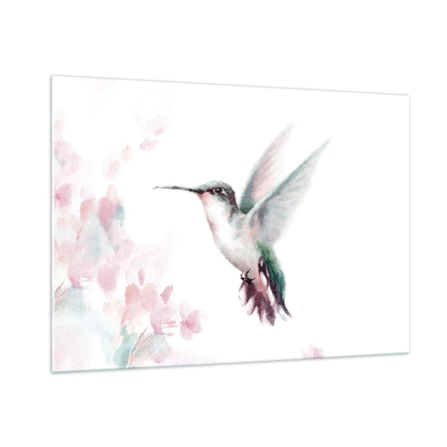 Glastavla - Bild på glas - Fångad flaxande - 100x70 cm
