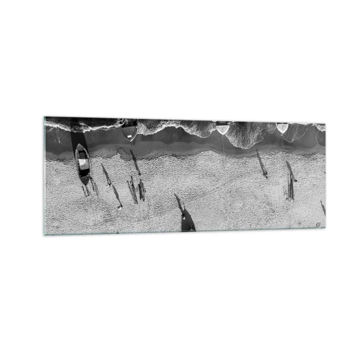 Glastavla - Bild på glas - Fortfarande på stranden... - 140x50 cm