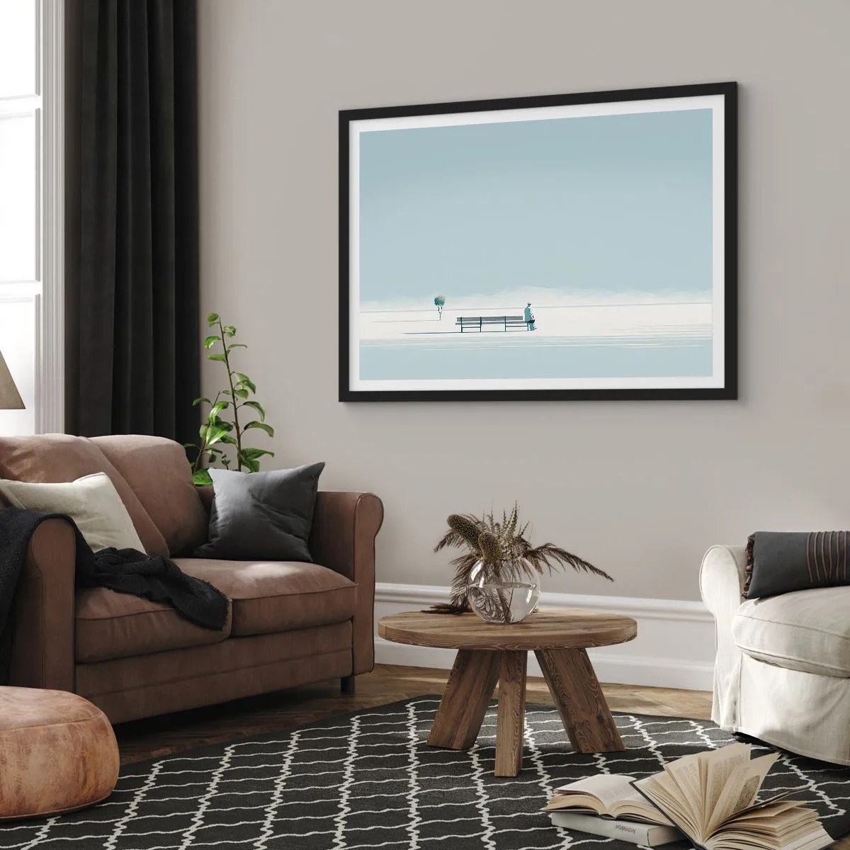 Affisch i svart ram - Ja, jag väntar. - 50x40 cm