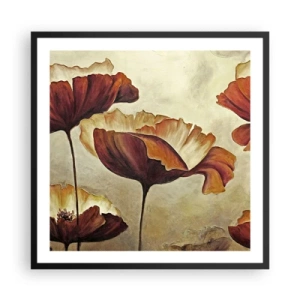 Affisch i svart ram - Ängsblommor - 60x60 cm
