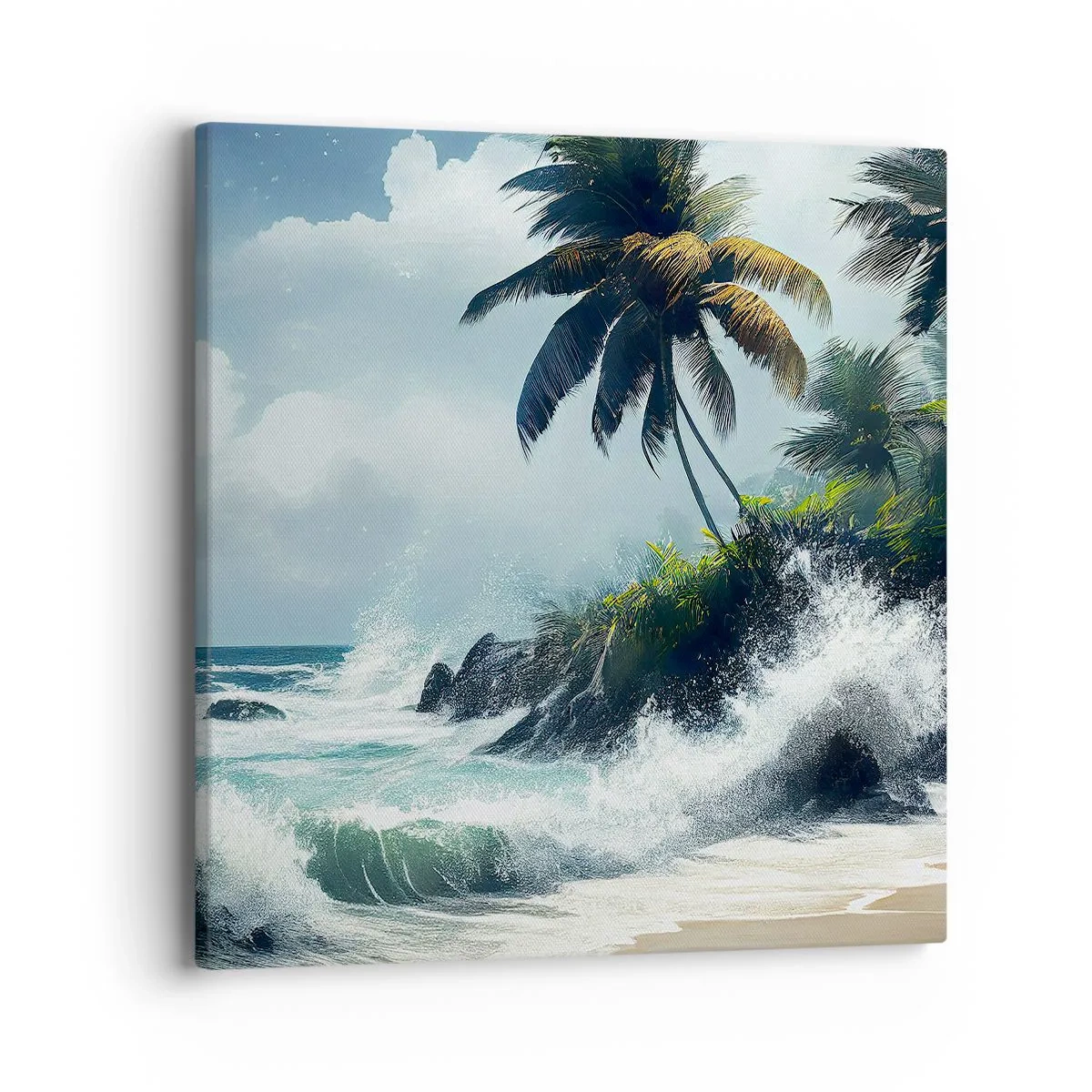 Canvastavla - Bild på duk - På en tropisk strand - 40x40 cm
