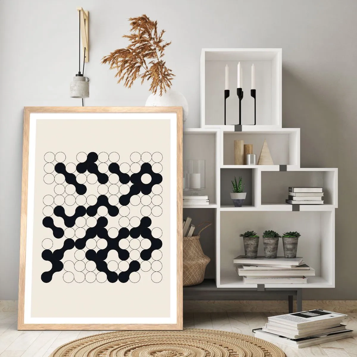 Affisch i ram av ljusek - Kinesiskt spel - variation - 50x70 cm