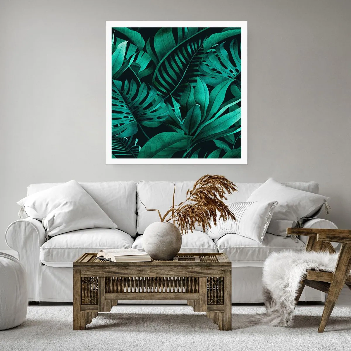 Affisch - Tropiska grönskans djup - 60x60 cm