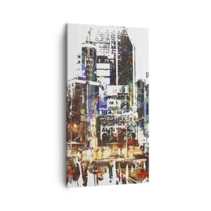 Canvastavla - Bild på duk - Blinkande stad - 45x80 cm
