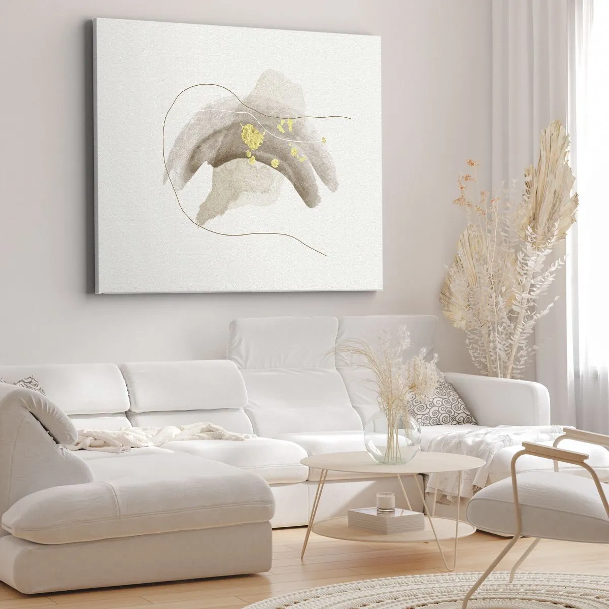 Canvastavla - Bild på duk - Träffat i rummet - 70x50 cm