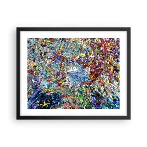 Affisch i svart ram - Glasmålning - droppar  - 50x40 cm