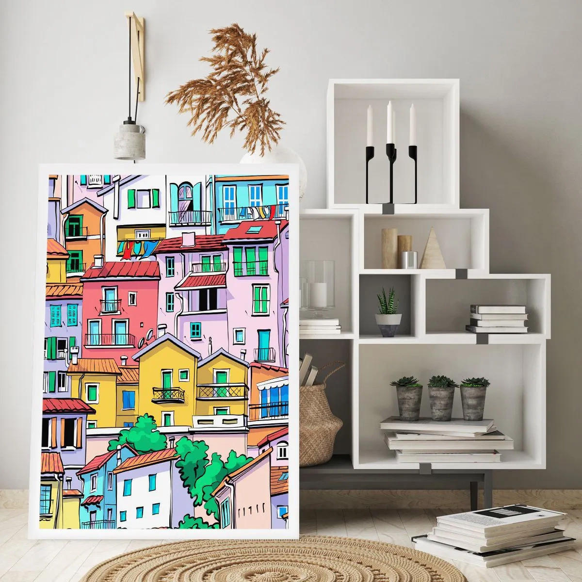 Affisch - Gladlynt stad - 70x100 cm