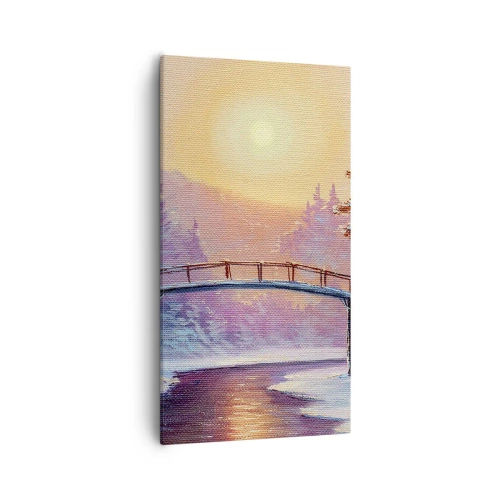 Canvastavla - Bild på duk - De fyra årstiderna - vinter - 55x100 cm