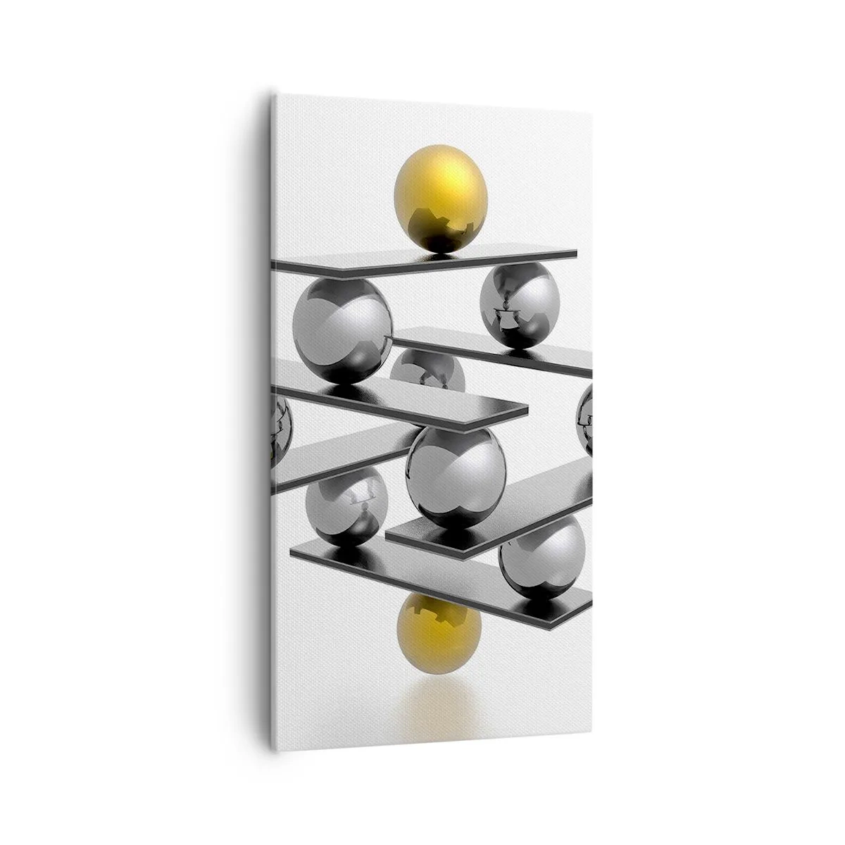 Canvastavla - Bild på duk - Guld-silver balans - 55x100 cm