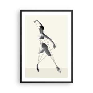 Affisch i svart ram - En ballerina i en konstnärlig komposition med geometriska linjer - 50x70cm - I världens teater - Modern väggdekoration för vardagsrum och sovrum ARTTOR