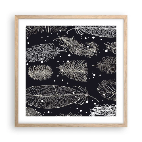 Affisch i ram av ljusek - Fjäderspets - 50x50 cm