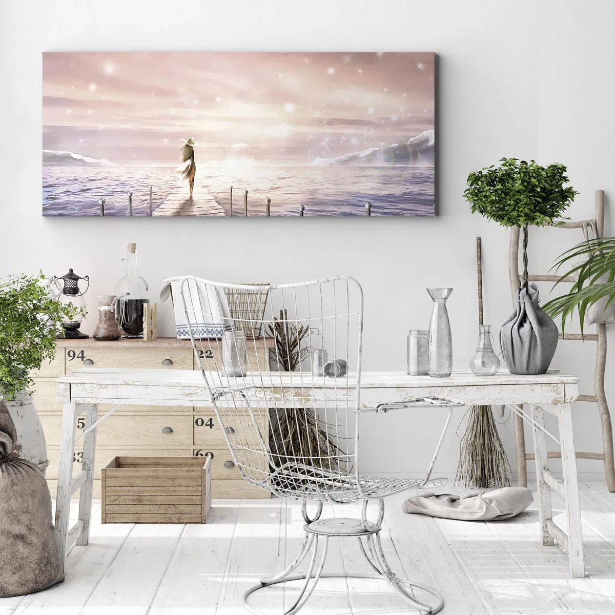 Canvastavla - Bild på duk - I drömmens ljus - 120x50 cm