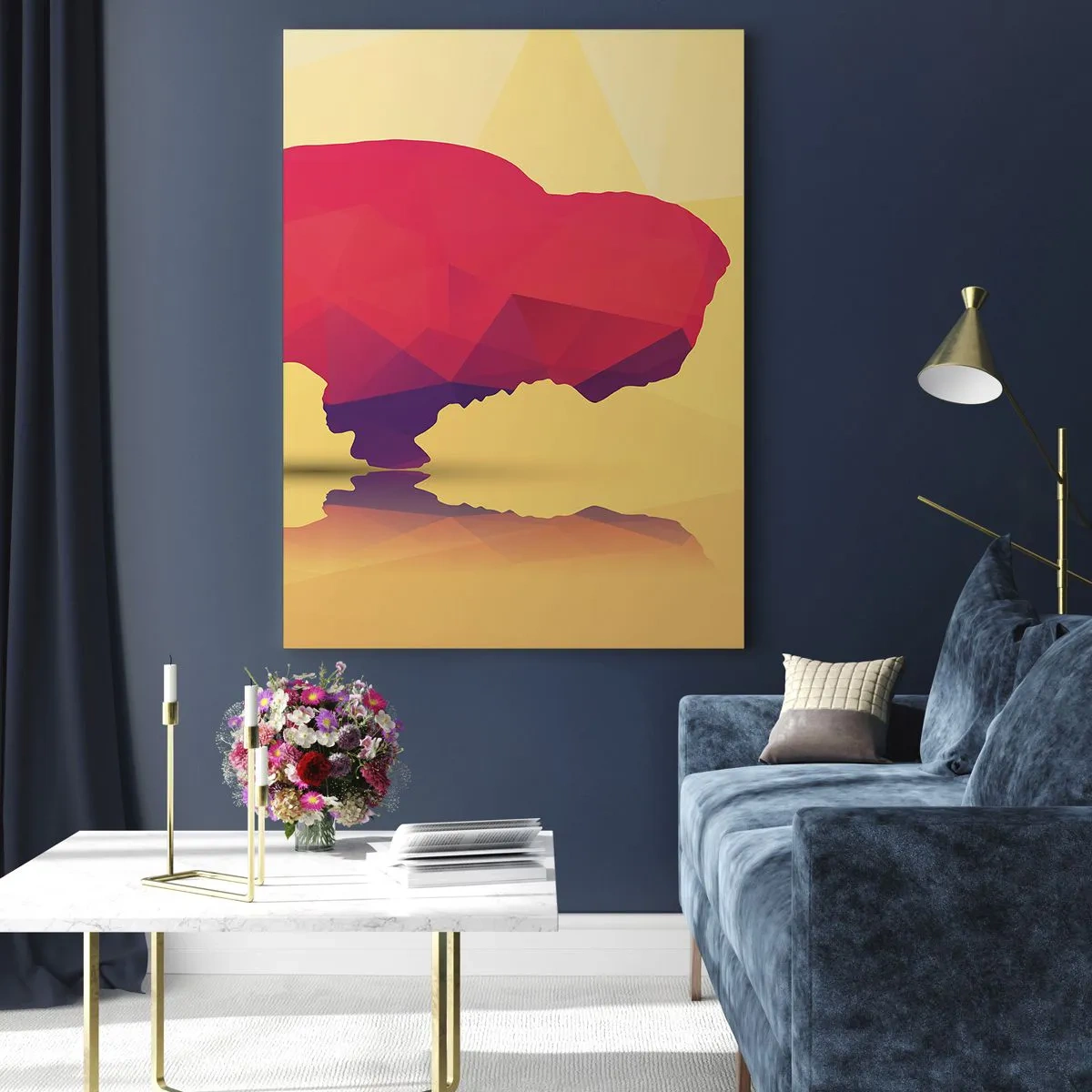 Glastavla - Bild på glas - Visentens amaranta styrka - 50x70 cm