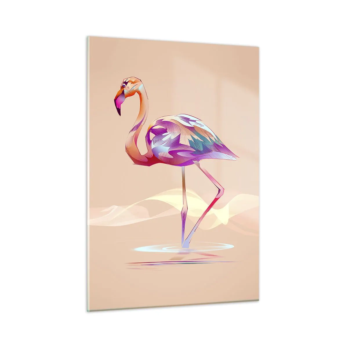 Glastavla - Bild på glas - Goda emotioners fågel - 50x70 cm