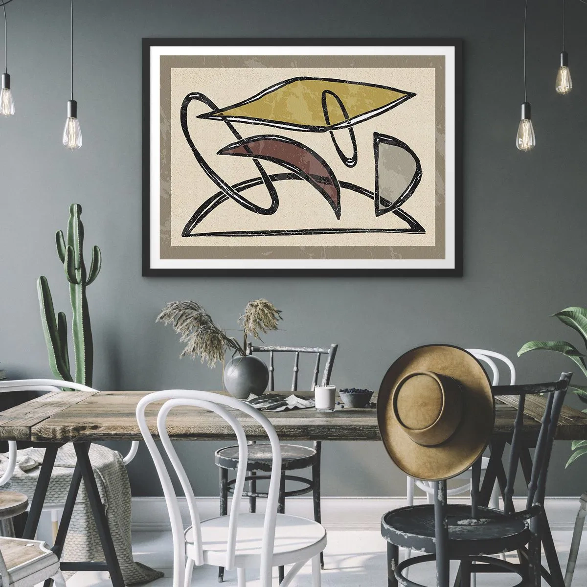 Affisch i svart ram - Vertikaler och nivåer - 100x70 cm