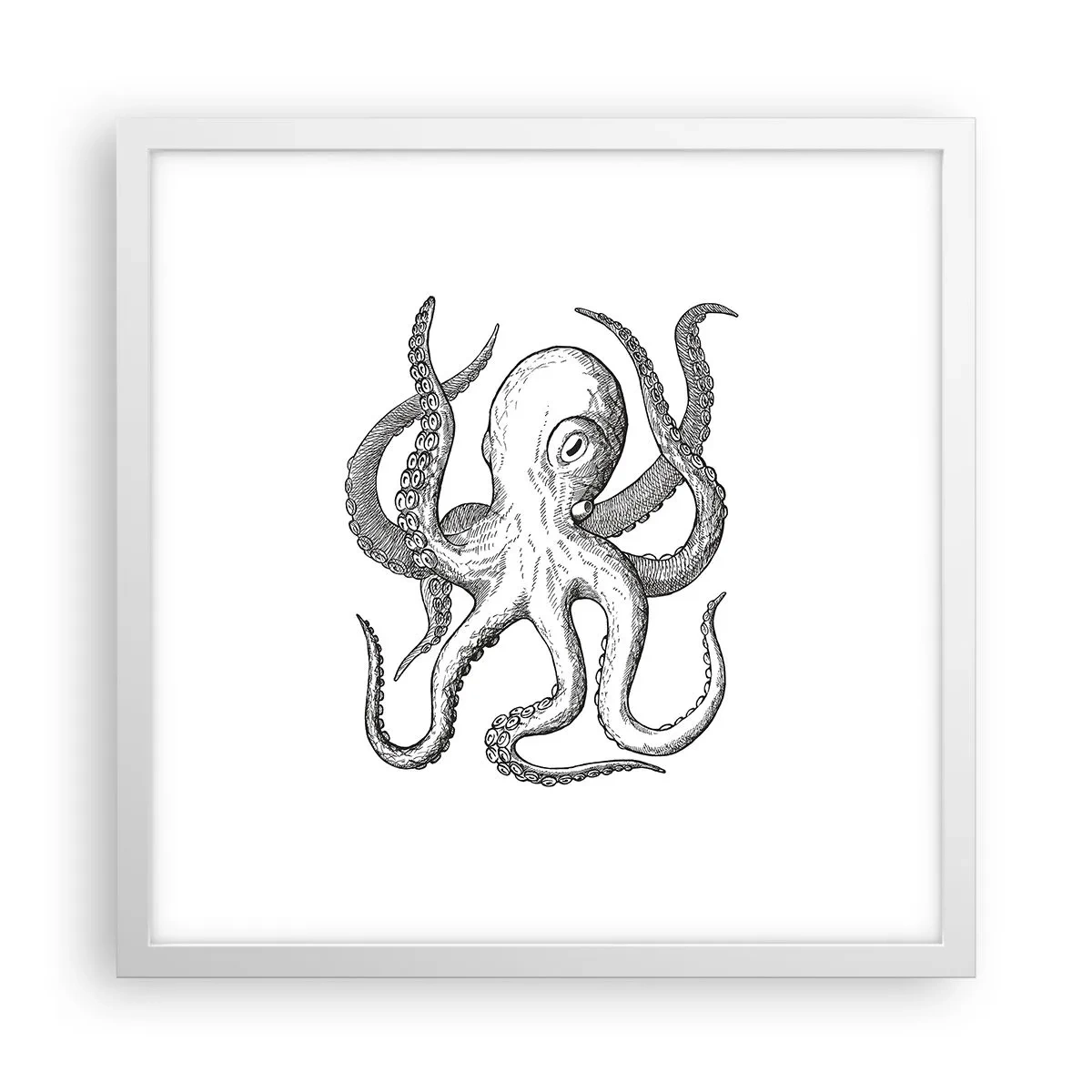 Affisch i vit ram - Dansar med vågorna - 40x40 cm