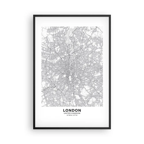Affisch i svart ram - Karta över London-labyrinten - 61x91 cm