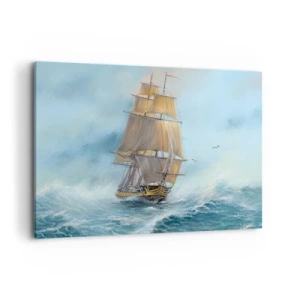 Canvastavla - Bild på duk - Vinkande genom vågorna - 120x80 cm
