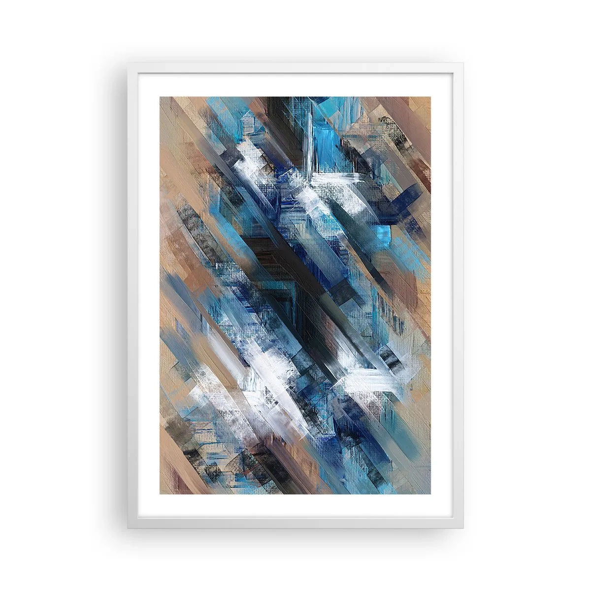 Affisch i vit ram - På en blå sluttning - 50x70 cm
