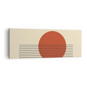 Canvastavla - Bild på duk - Cirkel och linjer - 140x50 cm