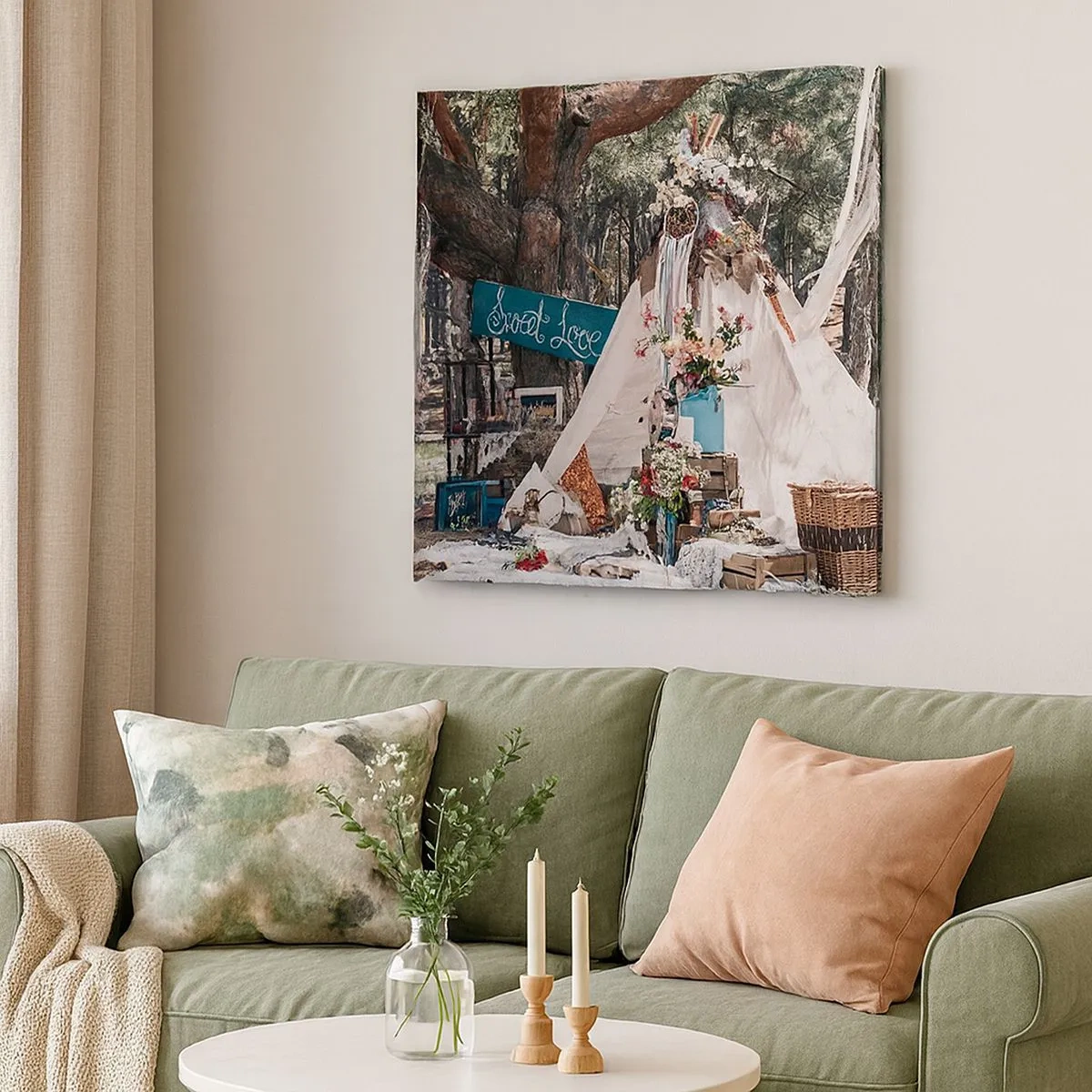 Canvastavla - Bild på duk - Make love… - 30x30 cm