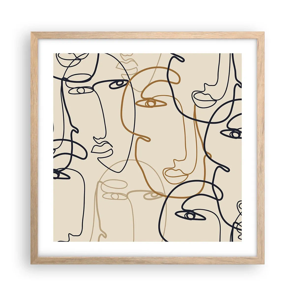 Affisch i ram av ljusek - Mångfaldigad porträtt - 50x50 cm