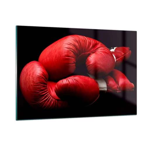 Glastavla - Bild på glas - Kampens emotioner bakom oss - 120x80 cm