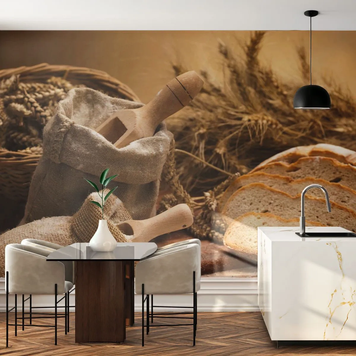 Självhäftande Fototapet Deluxe Sticker - Skivat bröd - Gastronomi, Bröd, Bröd - 500x350 cm