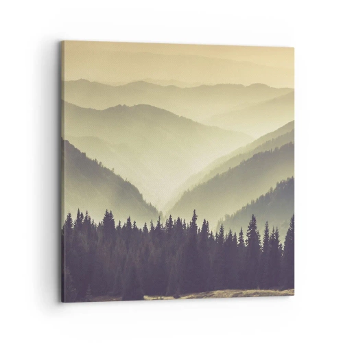 Canvastavla - Bild på duk - Bortom bergen... - 70x70 cm