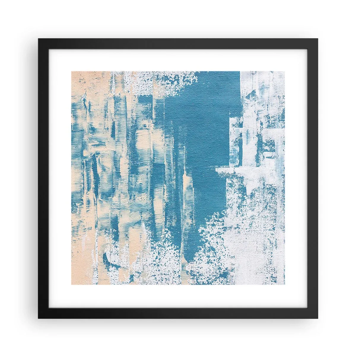 Affisch i svart ram - Genom istapp - 40x40 cm