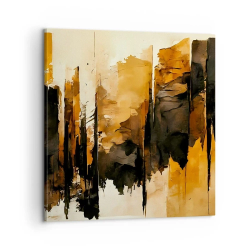 Canvastavla - Bild på duk - Harmoni av svart och guld - 60x60 cm