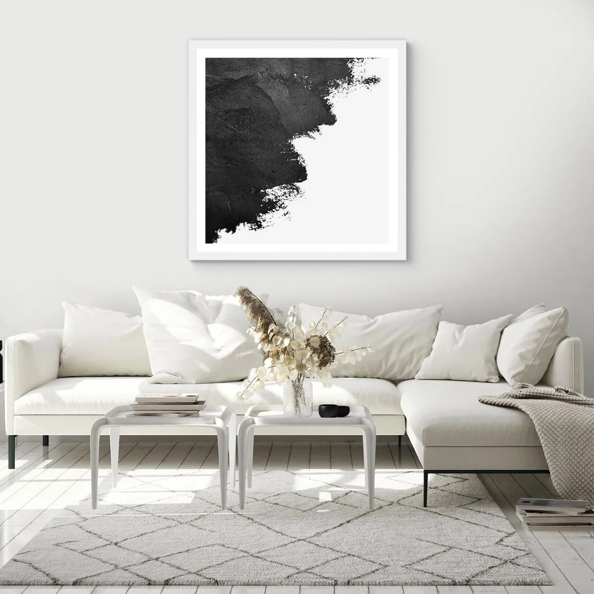 Affisch i vit ram - Element: jord - 60x60 cm