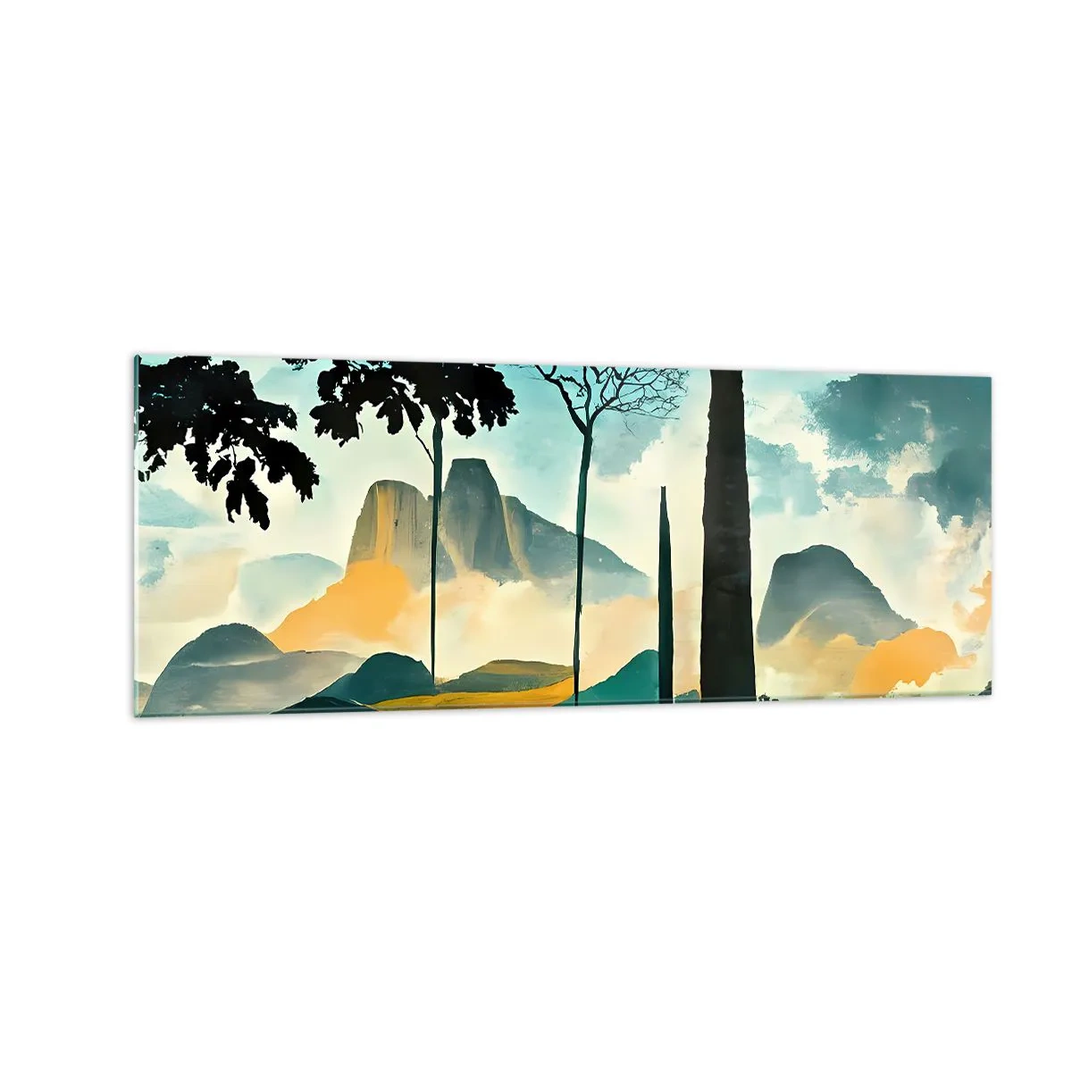Glastavla - Bild på glas - Fortfarande högre och högre - 140x50 cm