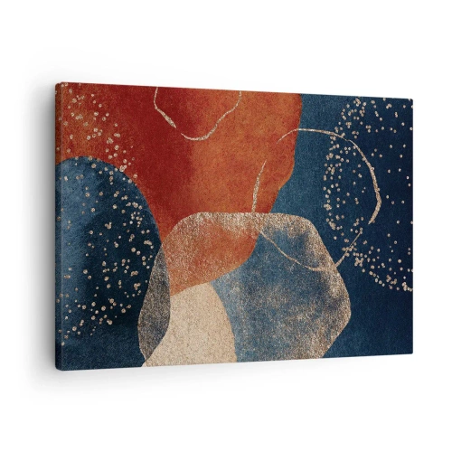 Canvastavla - Bild på duk - Abstrakta former i nyanser av rött och blått - 70x50cm - Existensens lätthet - Modern väggdekoration för vardagsrum och sovrum ARTTOR