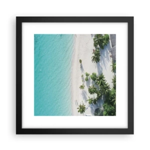 Affisch i svart ram - Semester i paradiset - 30x30 cm