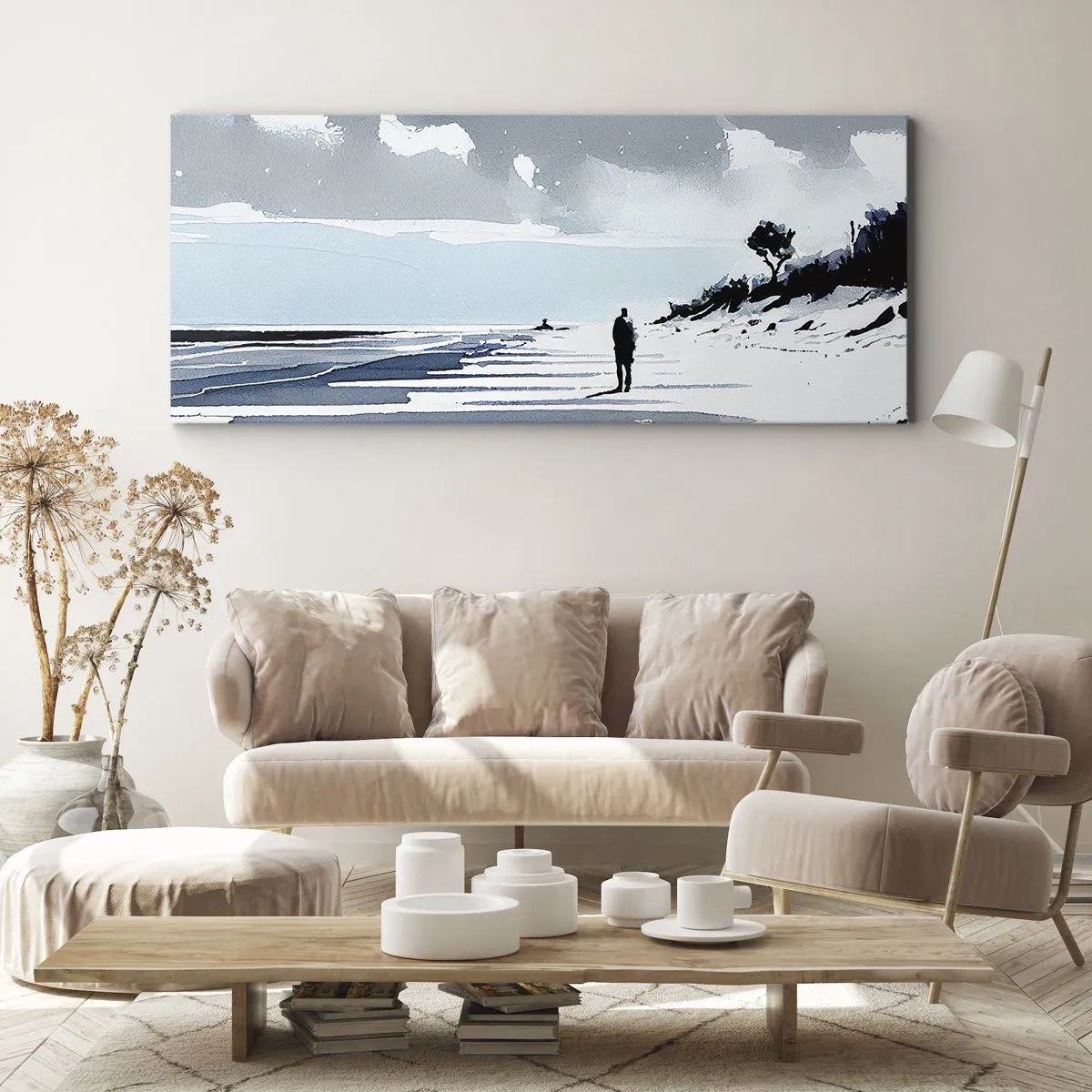 Canvastavla - Bild på duk - Ensam - 100x40 cm